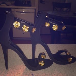Black and Gold Heels